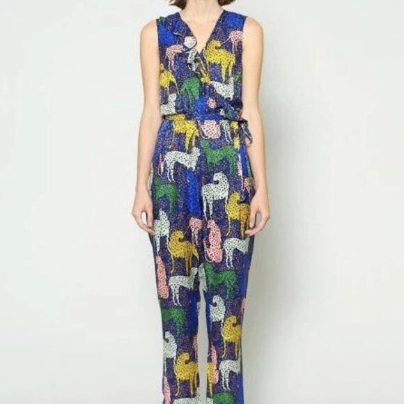 GORMAN "Cheetah" Silk Pantsuit jumpsuit size AU10/US6 - Picture 1 of 9